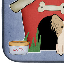 Load image into Gallery viewer, Dog House Collection Papillon Sable White Dish Drying Mat – Absorbent, Artistic Kitchen Essentials BB2831DDM