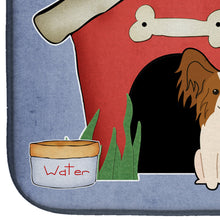 Load image into Gallery viewer, Dog House Collection Papillon Red White Dish Drying Mat – Absorbent, Artistic Kitchen Essentials BB2832DDM