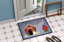 Load image into Gallery viewer, Dog House Collection Papillon Red White Doormat - 24x36 Decorative Floor Mat – Indoor/Outdoor Rug with Artistic Flair BB2832JMAT