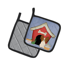 Load image into Gallery viewer, Dog House Collection Papillon Red White Pot Holders - Set of 2 - Heat-Resistant Kitchen Essentials