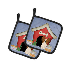 Load image into Gallery viewer, Dog House Collection Papillon Red White Pot Holders - Set of 2 - Heat-Resistant Kitchen Essentials