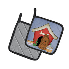 Load image into Gallery viewer, Dog House Collection Shih Tzu Silver Chocolate Pot Holders - Set of 2 - Heat-Resistant Kitchen Essentials