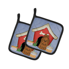 Load image into Gallery viewer, Dog House Collection Shih Tzu Silver Chocolate Pot Holders - Set of 2 - Heat-Resistant Kitchen Essentials