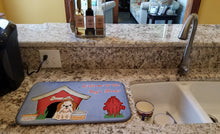 Load image into Gallery viewer, Dog House Collection Shih Tzu Red White Dish Drying Mat – Absorbent, Artistic Kitchen Essentials BB2841DDM