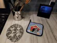 Load image into Gallery viewer, Dog House Collection Shih Tzu Black Silver Pot Holders - Set of 2 - Heat-Resistant Kitchen Essentials BB2843PTHD
