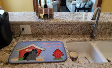 Load image into Gallery viewer, Dog House Collection Cocker Spaniel Black Dish Drying Mat – Absorbent, Artistic Kitchen Essentials BB2846DDM