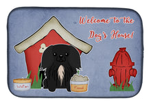 Load image into Gallery viewer, Dog House Collection Pekingnese Black Dish Drying Mat – Absorbent, Artistic Kitchen Essentials BB2861DDM
