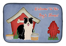 Load image into Gallery viewer, Dog House Collection Border Collie Black White Dish Drying Mat – Absorbent, Artistic Kitchen Essentials BB2872DDM