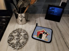Load image into Gallery viewer, Dog House Collection Border Collie Black White Pot Holders - Set of 2 - Heat-Resistant Kitchen Essentials