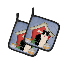 Load image into Gallery viewer, Dog House Collection Border Collie Black White Pot Holders - Set of 2 - Heat-Resistant Kitchen Essentials