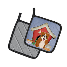 Load image into Gallery viewer, Dog House Collection English Bulldog Red White Pot Holders - Set of 2 - Heat-Resistant Kitchen Essentials BB2874PTHD