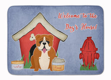 Load image into Gallery viewer, Dog House Collection English Bulldog Red White Machine Washable Memory Foam Mat BB2874RUG