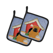 Load image into Gallery viewer, Dog House Collection English Bulldog Red Pot Holders - Set of 2 - Heat-Resistant Kitchen Essentials BB2876PTHD