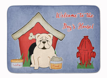 Load image into Gallery viewer, Dog House Collection English Bulldog White Machine Washable Memory Foam Mat BB2877RUG