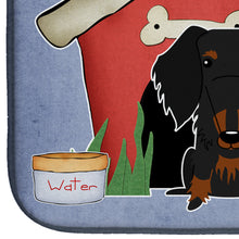 Load image into Gallery viewer, Dog House Collection Wire Haired Dachshund Black Tan Dish Drying Mat – Absorbent, Artistic Kitchen Essentials BB2881DDM