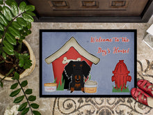 Load image into Gallery viewer, Dog House Collection Wire Haired Dachshund Black Tan Doormat - 24x36 Decorative Floor Mat – Indoor/Outdoor Rug with Artistic Flair BB2881JMAT