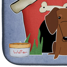 Load image into Gallery viewer, Dog House Collection Dachshund Red Brown Dish Drying Mat – Absorbent, Artistic Kitchen Essentials BB2884DDM