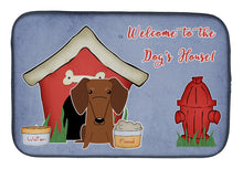 Load image into Gallery viewer, Dog House Collection Dachshund Red Brown Dish Drying Mat – Absorbent, Artistic Kitchen Essentials BB2884DDM