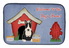Load image into Gallery viewer, Dog House Collection Bull Terrier Black White Dish Drying Mat – Absorbent, Artistic Kitchen Essentials BB2887DDM