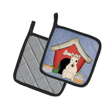 Load image into Gallery viewer, Dog House Collection Bull Terrier White Pot Holders - Set of 2 - Heat-Resistant Kitchen Essentials BB2892PTHD