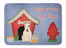 Load image into Gallery viewer, Dog House Collection Bull Terrier White Machine Washable Memory Foam Mat BB2892RUG