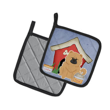 Load image into Gallery viewer, Dog House Collection Chow Chow Cream Pot Holders - Set of 2 - Heat-Resistant Kitchen Essentials BB2898PTHD