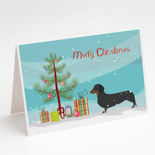 Load image into Gallery viewer, Dachshund Merry Christmas Tree Greeting Cards -  Blank Note Cards – 8-Pack of Artist-Designed Cards with Envelopes