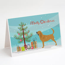 Load image into Gallery viewer, Bloodhound Merry Christmas Tree Greeting Cards -  Blank Note Cards – 8-Pack of Artist-Designed Cards with Envelopes