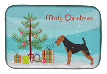 Load image into Gallery viewer, Welsh Terrier Merry Christmas Tree Dish Drying Mat – Absorbent, Artistic Kitchen Essentials BB2903DDM