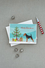 Load image into Gallery viewer, Welsh Terrier Merry Christmas Tree Greeting Cards -  Blank Note Cards – 8-Pack of Artist-Designed Cards with Envelopes