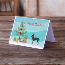 Load image into Gallery viewer, Toy Fox Terrier Merry Christmas Tree Greeting Cards -  Blank Note Cards – 8-Pack of Artist-Designed Cards with Envelopes