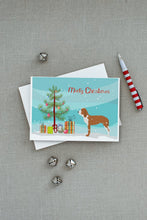 Load image into Gallery viewer, Spanish Hound Merry Christmas Tree Greeting Cards -  Blank Note Cards – 8-Pack of Artist-Designed Cards with Envelopes