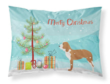 Load image into Gallery viewer, Spanish Hound Merry Christmas Tree Fabric Standard Pillowcase – Artistic Decorative Front, White Back BB2909PILLOWCASE