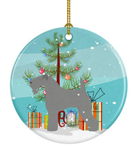 Load image into Gallery viewer, Kerry Blue Terrier Merry Christmas Tree Ornament - Round Ceramic Ornament – Artist-Designed Keepsake Decoration BB2910CO1
