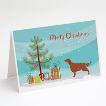 Load image into Gallery viewer, Irish Setter Merry Christmas Tree Greeting Cards -  Blank Note Cards – 8-Pack of Artist-Designed Cards with Envelopes