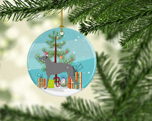 Load image into Gallery viewer, Scottish Deerhound Merry Christmas Tree Ornament - Round Ceramic Ornament – Artist-Designed Keepsake Decoration BB2914CO1