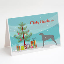 Load image into Gallery viewer, Scottish Deerhound Merry Christmas Tree Greeting Cards -  Blank Note Cards – 8-Pack of Artist-Designed Cards with Envelopes
