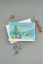 Load image into Gallery viewer, American Foxhound Merry Christmas Tree Greeting Cards -  Blank Note Cards – 8-Pack of Artist-Designed Cards with Envelopes