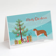 Load image into Gallery viewer, Borzoi Russian Greyhound Merry Christmas Tree Greeting Cards -  Blank Note Cards – 8-Pack of Artist-Designed Cards with Envelopes