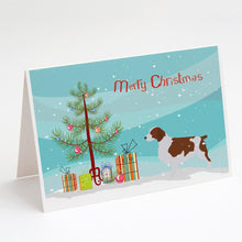 Load image into Gallery viewer, Welsh Springer Spaniel Merry Christmas Tree Greeting Cards -  Blank Note Cards – 8-Pack of Artist-Designed Cards with Envelopes