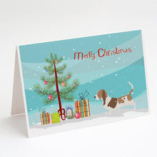 Load image into Gallery viewer, Basset Hound Merry Christmas Tree Greeting Cards -  Blank Note Cards – 8-Pack of Artist-Designed Cards with Envelopes