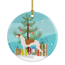 Load image into Gallery viewer, Greyhound Merry Christmas Tree Ornament - Round Ceramic Ornament – Artist-Designed Keepsake Decoration BB2923CO1