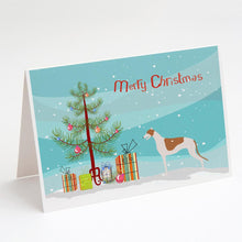 Load image into Gallery viewer, Greyhound Merry Christmas Tree Greeting Cards -  Blank Note Cards – 8-Pack of Artist-Designed Cards with Envelopes