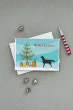 Load image into Gallery viewer, Black Labrador Retriever Merry Christmas Tree Greeting Cards -  Blank Note Cards – 8-Pack of Artist-Designed Cards with Envelopes