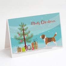 Load image into Gallery viewer, Beagle Merry Christmas Tree Greeting Cards -  Blank Note Cards – 8-Pack of Artist-Designed Cards with Envelopes