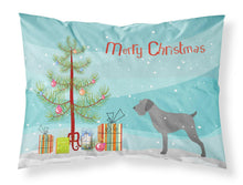 Load image into Gallery viewer, German Wirehaired Pointer Merry Christmas Tree Fabric Standard Pillowcase – Artistic Decorative Front, White Back BB2929PILLOWCASE