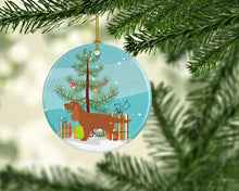 Load image into Gallery viewer, English Cocker Spaniel Merry Christmas Tree Ornament - Round Ceramic Ornament – Artist-Designed Keepsake Decoration BB2930CO1