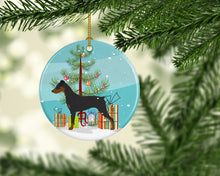 Load image into Gallery viewer, German Pinscher Merry Christmas Tree Ornament - Round Ceramic Ornament – Artist-Designed Keepsake Decoration BB2931CO1
