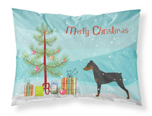 Load image into Gallery viewer, German Pinscher Merry Christmas Tree Fabric Standard Pillowcase – Artistic Decorative Front, White Back BB2931PILLOWCASE