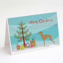 Load image into Gallery viewer, Italian Greyhound Merry Christmas Tree Greeting Cards -  Blank Note Cards – 8-Pack of Artist-Designed Cards with Envelopes